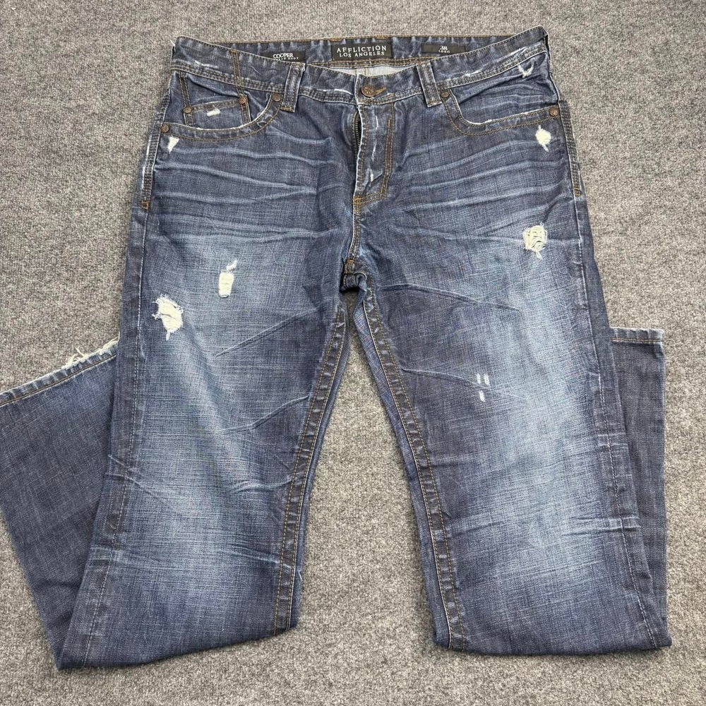Affliction Cooper Relaxed Bootcut Jeans Size 38 Long Y2K - Picture 3 of 7